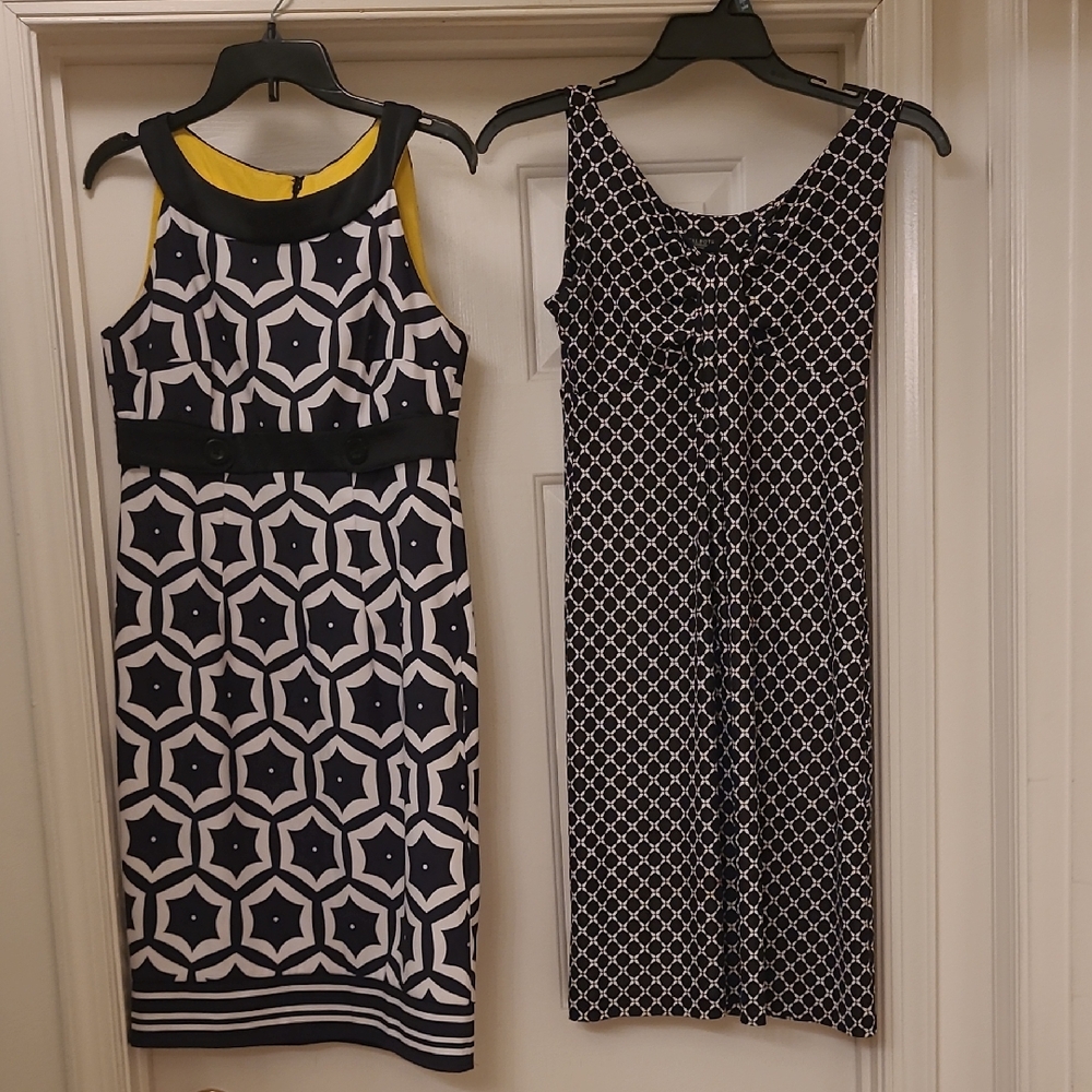 Elegant Black and White Patterned Midi Dress